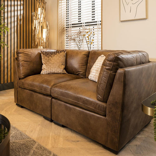Mikey 2 Seater Sofa Brown 190x95cm 2S