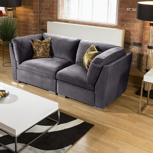 Mikey Small 2 Seater Sofa Dark Grey 190x95cm 2S