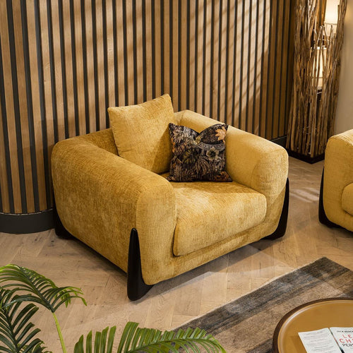 Millie Oversized Armchair Mustard Chenille