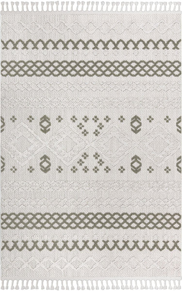 Quatropi Miya Medium Rug Green / Grey / White 160 X 230cm