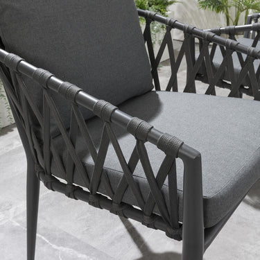Quatropi Modern 10 Seater Outdoor Garden Dining Set Grey Wood Effect Aluminium