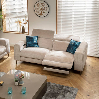 Quatropi Modern 2 Seater Power Recliner Sofa Couch Grey 210x105cm