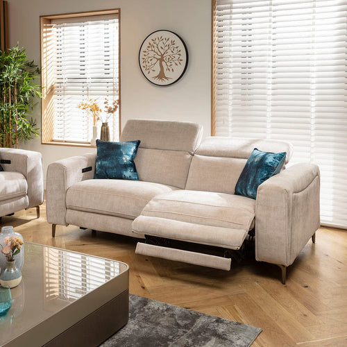 Florance Modern 2 Seater Recliner Sofa Putty Grey 210x105cm