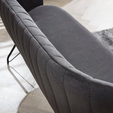 Quatropi Modern 3 Seater Kitchen Dining Bench with Back Grey Fabric 171cm