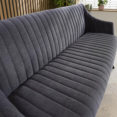 Quatropi Modern 3 Seater Kitchen Dining Bench with Back Grey Fabric 172cm