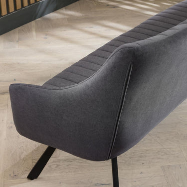 Quatropi Modern 3 Seater Kitchen Dining Bench with Back Grey Fabric 172cm