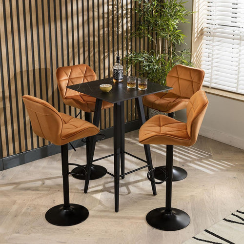 Harper 4 Seater Ceramic Bar Set Orange Black