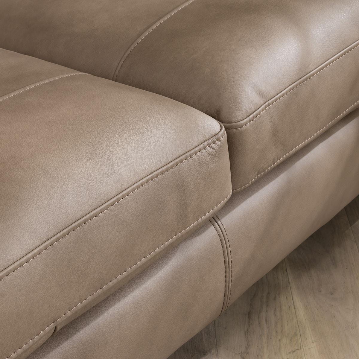 Quatropi Modern 4 Seater Leather Sofa - Premium Real Leather Custom Options - 221cm