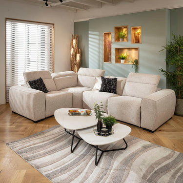 Quatropi Modern 4 Seater Recliner Corner Sofa L-Shape Settee Couch Beige 296x220cm 5