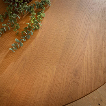 Quatropi Modern 4 Seater Wooden Round Kitchen Dining Room Table Light Oak 140cm
