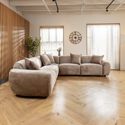 Maddie 5 Seater Modular Corner Sofa Bubbly Warm Grey Beige 289x289cm 14
