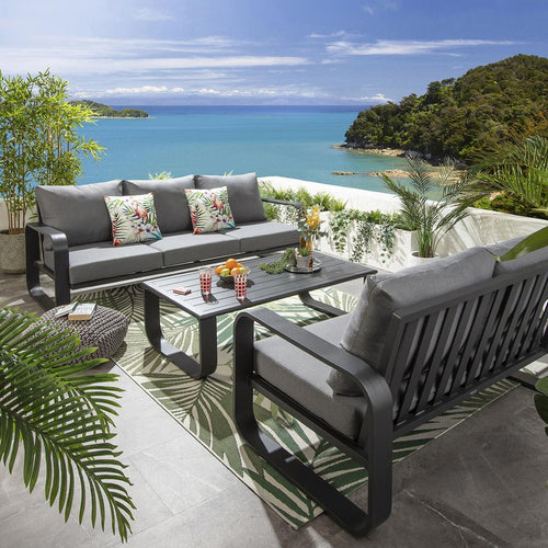 Freddy 5 Seater Outdoor Garden Sofa Set Slate