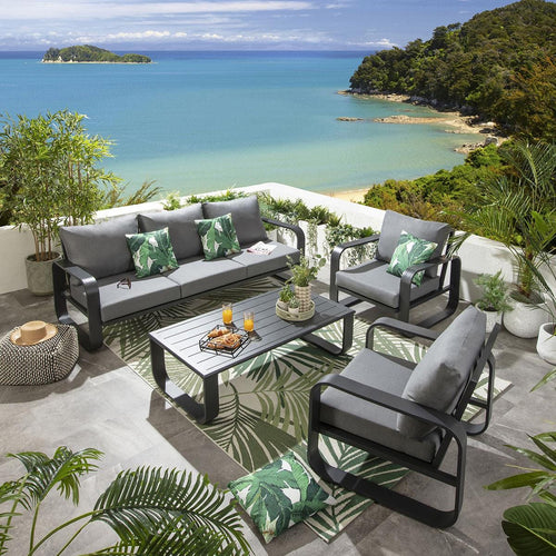 Freddy 5 Seater Outdoor Garden Sofa & Armchair Set Slate
