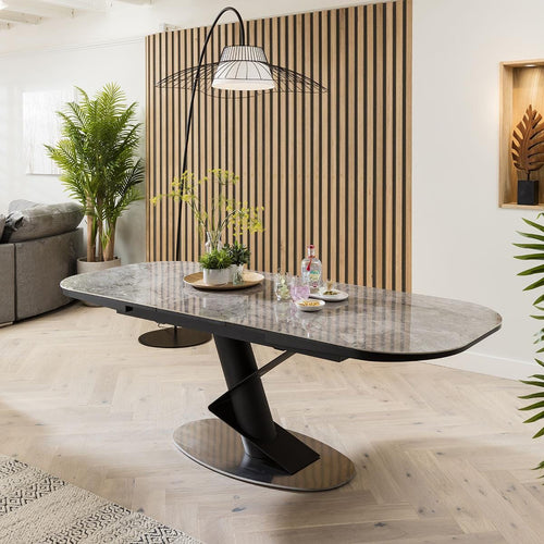 Vertex 8 Seater Extending Ceramic Dining Table Grey 180-220cm