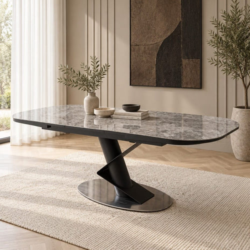 Vertex 8 Seater Extending Ceramic Dining Table Grey 180-220cm