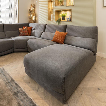 Quatropi Modern 8 Seater Modular L-Shape Corner Sofa Chaise Set Grey Fabric L7