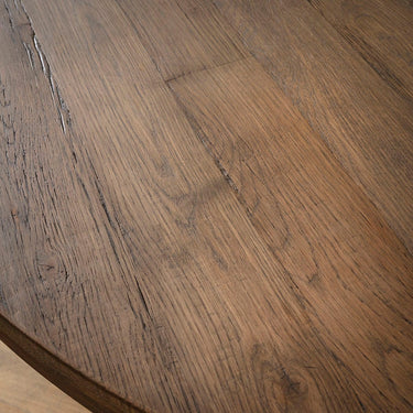 Quatropi Modern 8 Seater Wooden Round Dining Room Table Reclaimed Oak 180cm