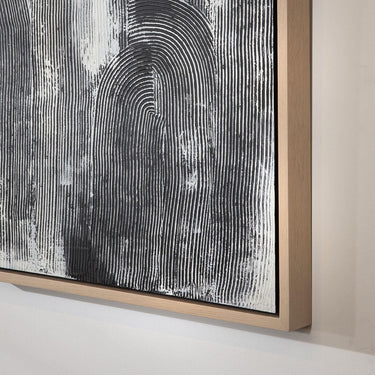 Quatropi Modern Absract Framed Wall Artwork Black & Grey 120x90cm