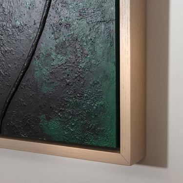Quatropi Modern Abstract Framed Wall Artwork Black & Green 60x90cm