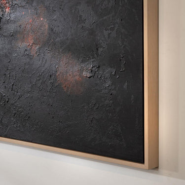 Quatropi Modern Abstract Framed Wall Artwork Black & Red 140x100cm