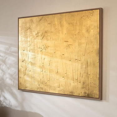 Quatropi Modern Abstract Framed Wall Artwork Gold Foil 150x120cm