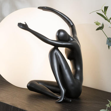 Quatropi Modern Abstract Table Lamp Large Ball Woman Figure in Black