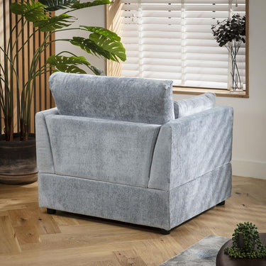 Quatropi Modern Accent Armchair Blue Chenille Fabric 96x89cm