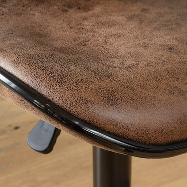 Quatropi Modern Adjustable Bar Stool with Back & Footrest Brown Leather-Look Fabric