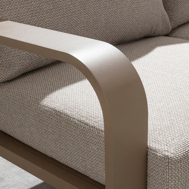 Quatropi Modern Aluminium Outdoor Garden Armchair Cream 90cm