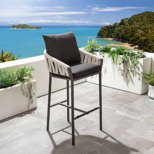ZigZag Aluminium Outdoor Garden Bar Stool Mono Rope