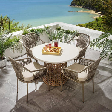 Quatropi Modern Aluminium Outdoor Garden Dining Chair Grey