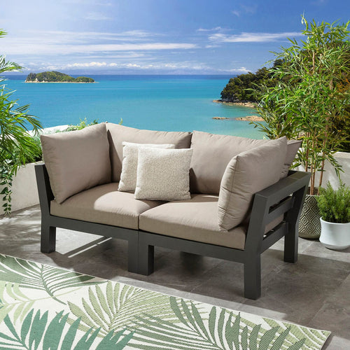 Zara Modular Outdoor Garden Sofa Set Coffee Beige 186cm S2