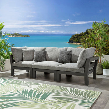 Quatropi Modern Aluminium Outdoor Garden Sofa Modular Couch Grey 268cm