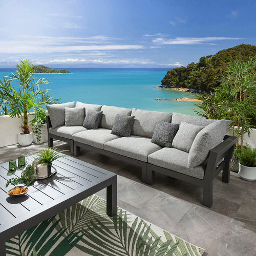 Zara Modular Outdoor Garden Sofa Set Smoke Grey 350cm S5