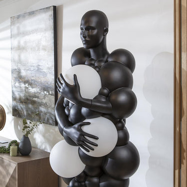 Quatropi Modern Black Resin Sculpture Unusual Standing Floor Lamp 60cm x 200cm