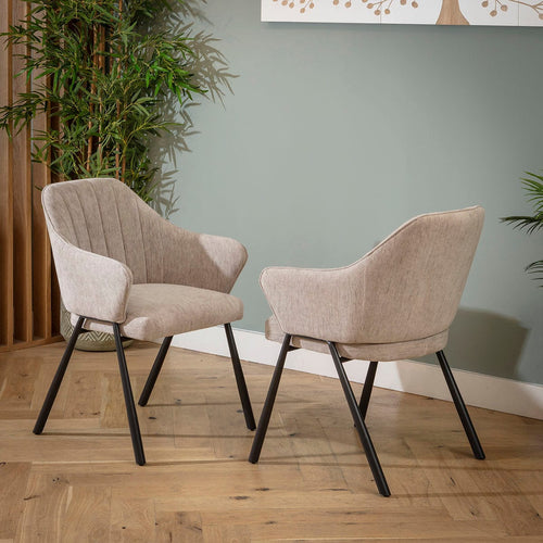 Quatropi Modern Carver Kitchen Dining Room Chair with Arms Grey Fabric