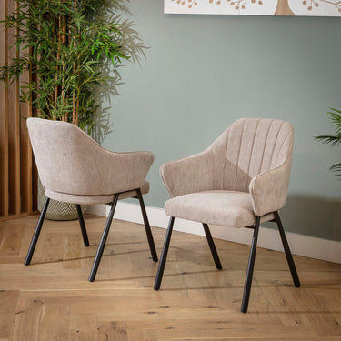 Quatropi Modern Carver Kitchen Dining Room Chair with Arms Grey Fabric