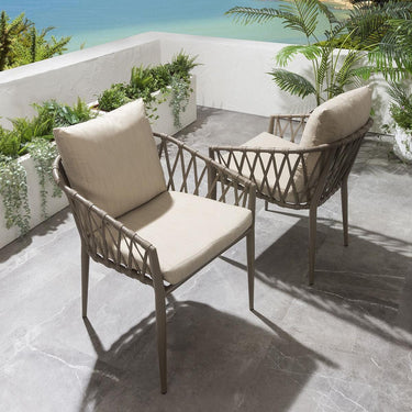 Quatropi Modern Ceramic Garden Table And Chairs 6 Seat Dining Set Beige 180cm