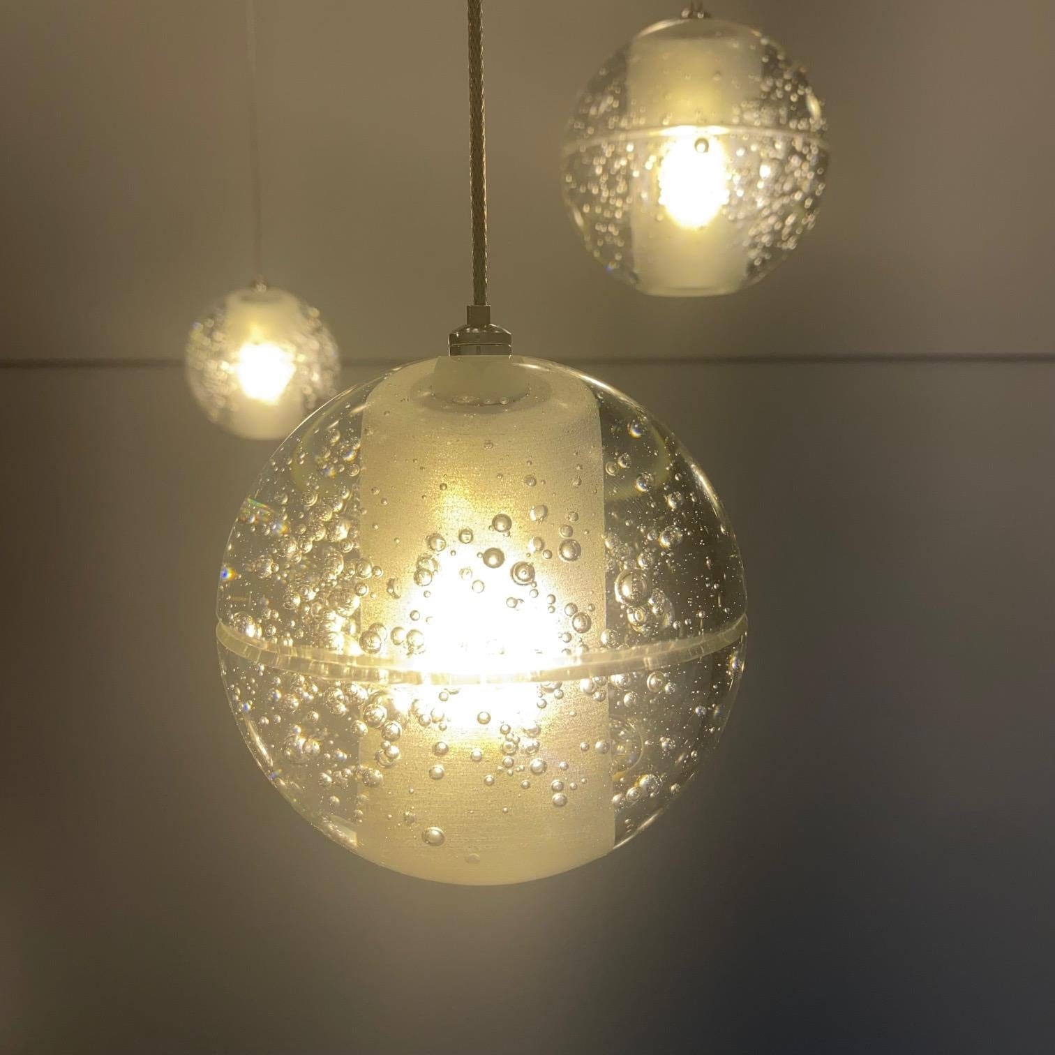 Quatropi Modern Cluster Chandelier Ceiling Light - Large Glass Chrome Kitchen Hall Way Light