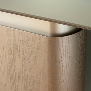 Quatropi Modern Entrance Hallway Console Table Gold Wood Glass 138cm