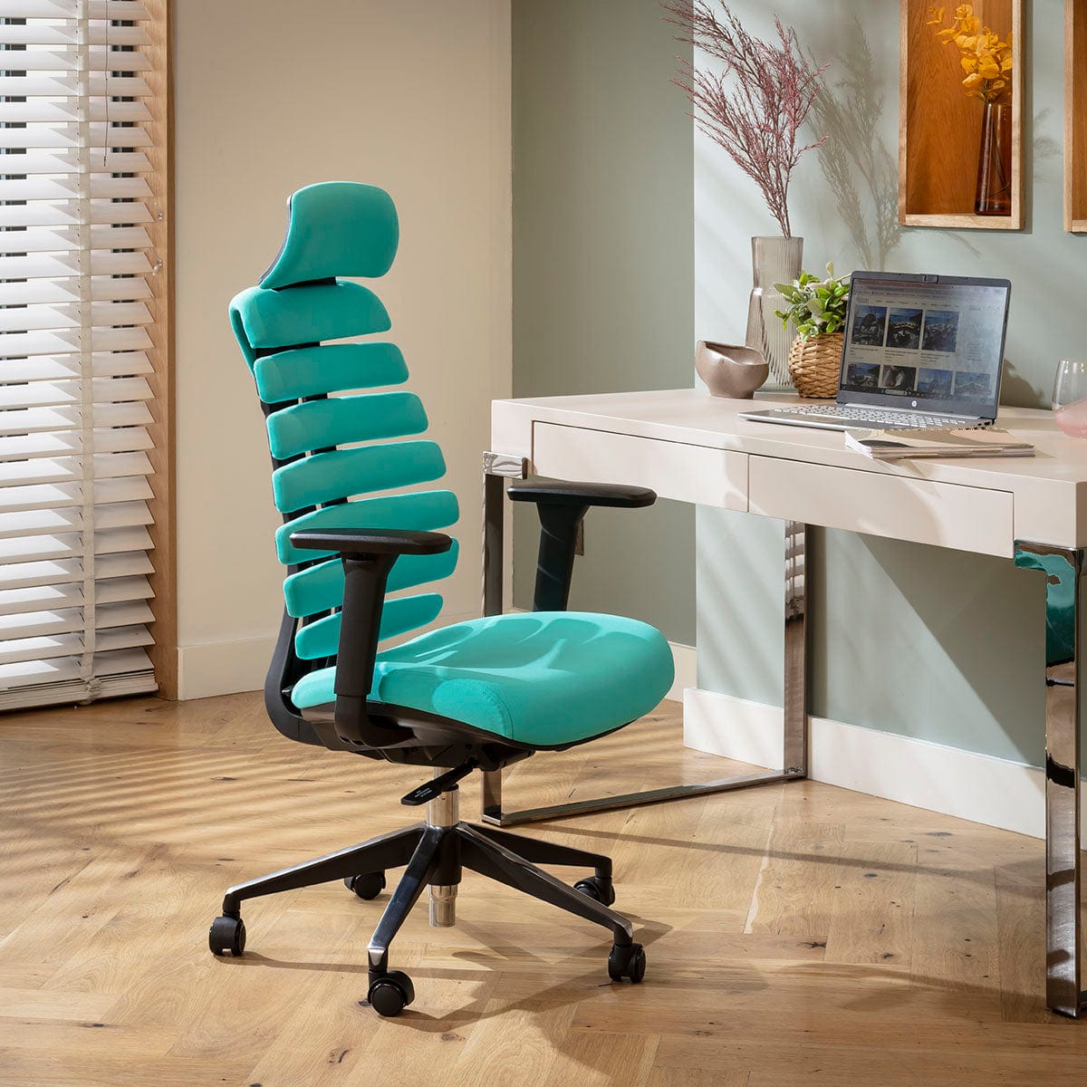Modern Ergonomic Office Chair Home Desk Computer Black Turquoise Blue ...
