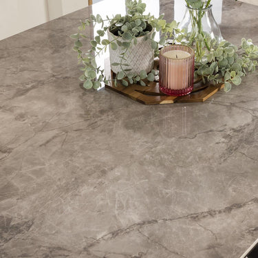 Quatropi Modern Extending Ceramic Marble 8 Seater Dining Table Grey 160-240cm