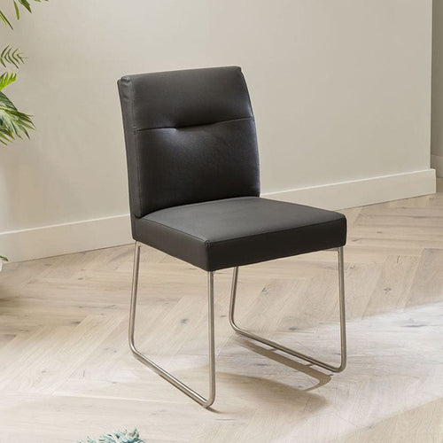Taylor Faux Leather Dining Chair Dark Grey