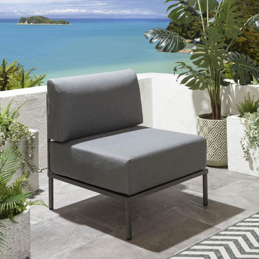 Quatropi Modern Garden U-Shape Corner Sofa 6 Seat Outdoor Patio Grey Aluminium
