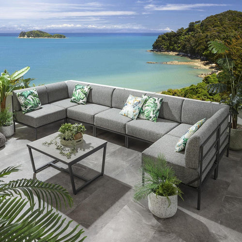 Alfie Garden U Shaped Corner Sofa Set Smoke Grey 360x144cm U8