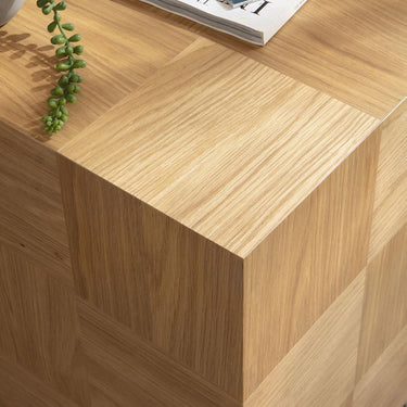 Quatropi Modern Geometric Wooden Square Bedside End Lamp Side Table 55x55cm