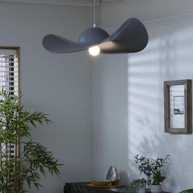 Quatropi Modern Grey Hat Ceiling Pendant Light Fitting - Unique Lady Hat Design 60cm