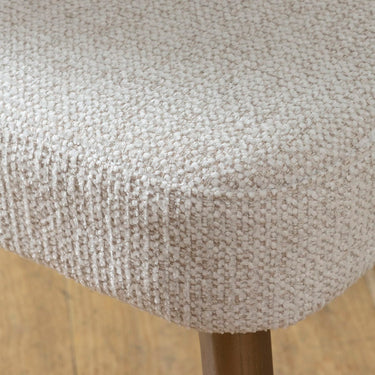 Quatropi Modern Hopsack Fabric Kitchen Dining Room Chair Cream Gold Wood