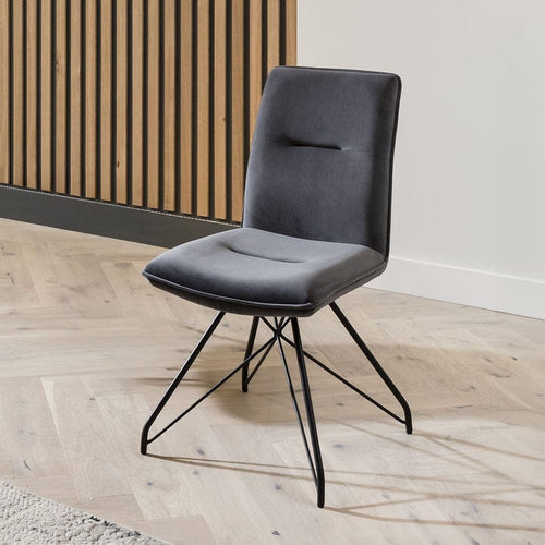 Detroit Grey Velvet Dining Room Chair