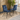 Quatropi Modern Industrial Navy Blue Velvet Fabric Kitchen Dining Room Chair Metal Legs